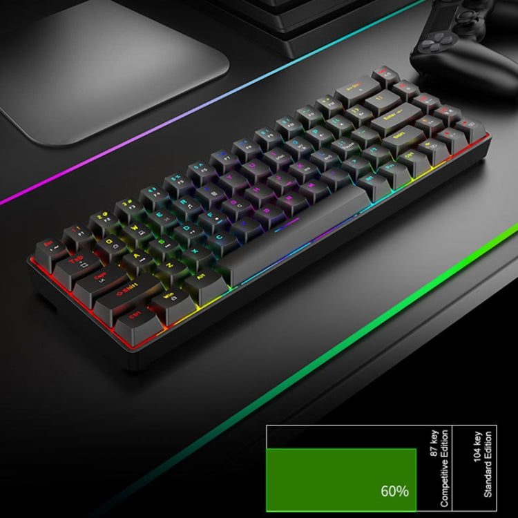 T8 68 Keys Mechanical Gaming Keyboard RGB Backlit Wired Keyboard, Cable Length:1.6m(Blue Green Shaft) - Wired Keyboard by buy2fix | Online Shopping UK | buy2fix