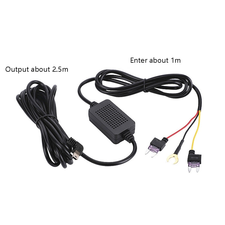 H516 Recording Step-down Line Shrinkage Video Car Charger Line Parking Monitoring Three-Core Power Cord, Model: With Fuse(Micro Left Elbow) - In Car by buy2fix | Online Shopping UK | buy2fix