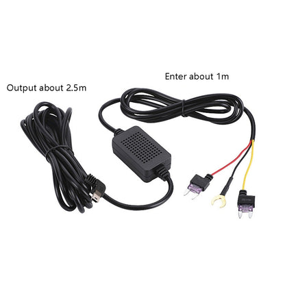 H516 Recording Step-down Line Shrinkage Video Car Charger Line Parking Monitoring Three-Core Power Cord, Model: With Fuse(Mini Right Elbow) - In Car by buy2fix | Online Shopping UK | buy2fix