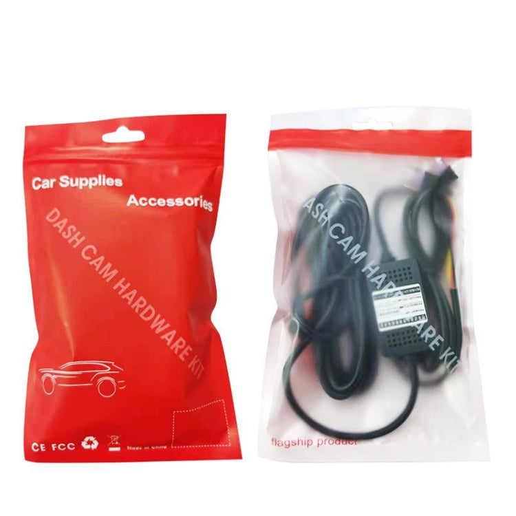 H516 Recording Step-down Line Shrinkage Video Car Charger Line Parking Monitoring Three-Core Power Cord, Model: With Fuse(Mini Right Elbow) - In Car by buy2fix | Online Shopping UK | buy2fix