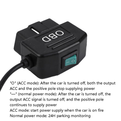 H507 Driving Recorder OBD Step-down Line Car ACC Three-Core Power Cord 12/24V To 5V 3A Low Pressure Protection Line, Specification: Micro Right Elbow - In Car by buy2fix | Online Shopping UK | buy2fix