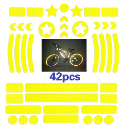 2 Sets Bicycle Honeycomb Reflective Sticker Night Reflective Logo Grid Stripe Warning Strip(Fluorescent Yellow) - Decorative Accessories by buy2fix | Online Shopping UK | buy2fix