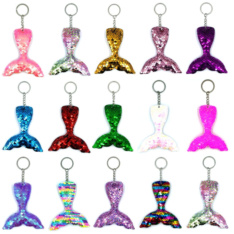 10 PCS Reflective Mermaid Keychain Sequins Mermaid Tail Accessories Car Luggage Pendant(Colorful 33) - In Car by buy2fix | Online Shopping UK | buy2fix