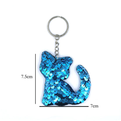 10 PCS PET Sequins Reflective Cat Keychain Bag Car Pendant, Colour: Red - In Car by buy2fix | Online Shopping UK | buy2fix