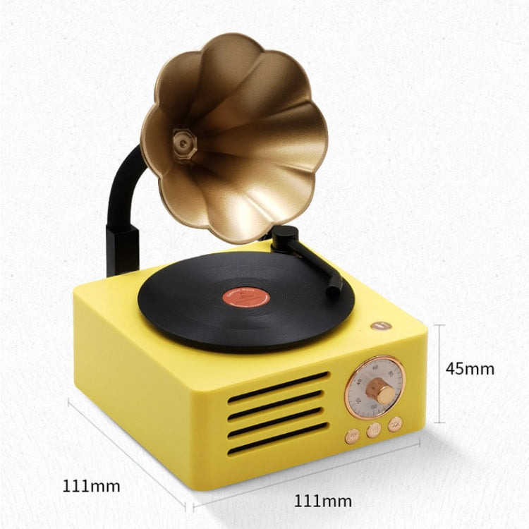 T15 Petunia Retro Vinyl Record Player Wireless Multifunction Mini Bluetooth Audio(Yellow) - Mini Speaker by buy2fix | Online Shopping UK | buy2fix