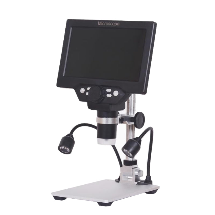 G1200D 7 Inch LCD Screen 1200X Portable Electronic Digital Desktop Stand Microscope(UK Plug With Battery) - Digital Microscope by buy2fix | Online Shopping UK | buy2fix