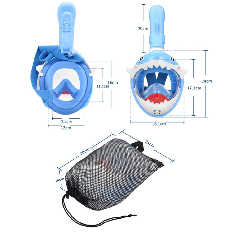 Cartoon Kids Full Dry Diving Mask Swimming Anti-Fog Snorkeling Mask, Size: XS(Shark Pink) - DJI & GoPro Accessories by buy2fix | Online Shopping UK | buy2fix