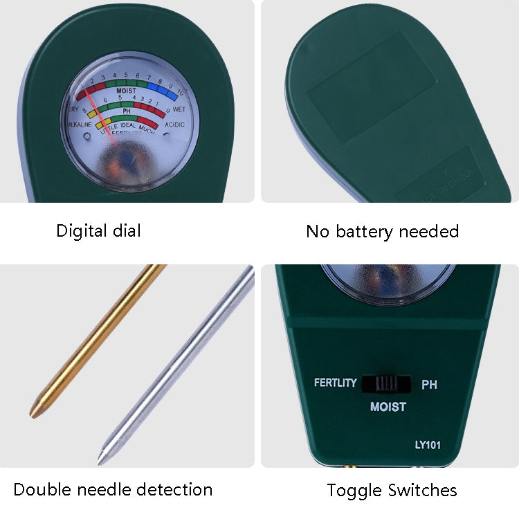 LY101 Flower And Grass Soil Detector PH Cantoneal Alkalin Testor(Green) - Consumer Electronics by buy2fix | Online Shopping UK | buy2fix