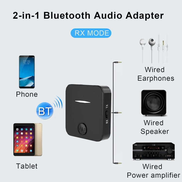 WB5 Bluetooth 5.0 Wireless Audio Adapter Receiver & Transmitter - Apple Accessories by buy2fix | Online Shopping UK | buy2fix
