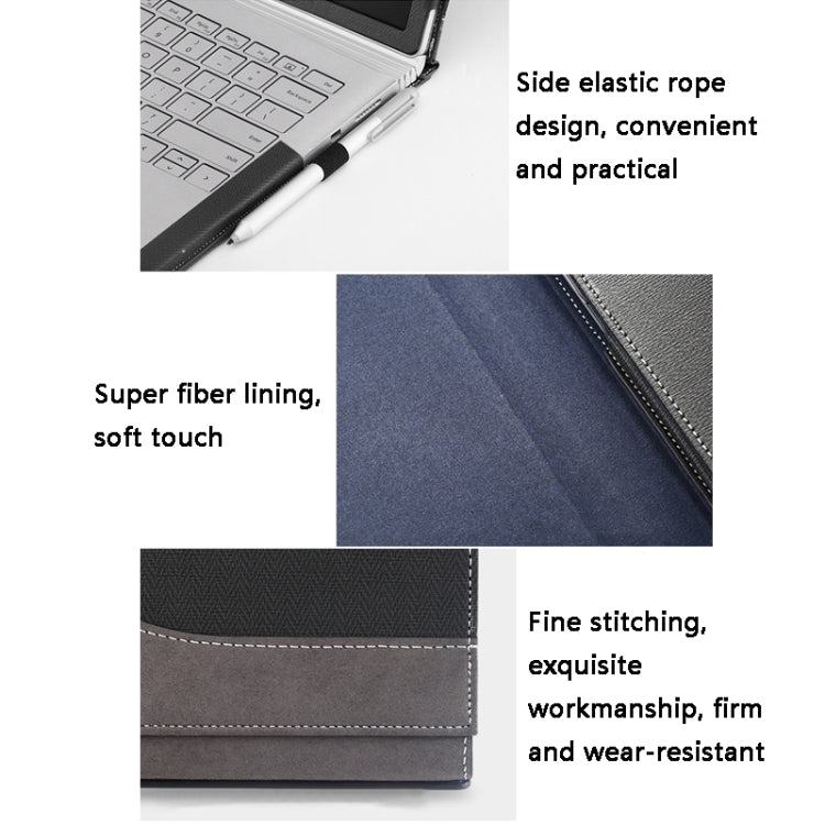 PU Leather Laptop Protective Sleeve For Microsoft Surface Book 2 15 inches(Gentleman Gray) - Other by buy2fix | Online Shopping UK | buy2fix