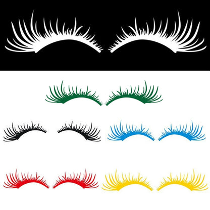 5 Pairs Car Big Lamp Eyebrow Sticker Sexy Eye Eyelash Car Sticker(Green) - In Car by buy2fix | Online Shopping UK | buy2fix