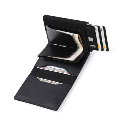 Anti-Theft Positioning Wallet Men Card Holder Mini Wallets For Airtag(Cowhide Black) - Home & Garden by buy2fix | Online Shopping UK | buy2fix