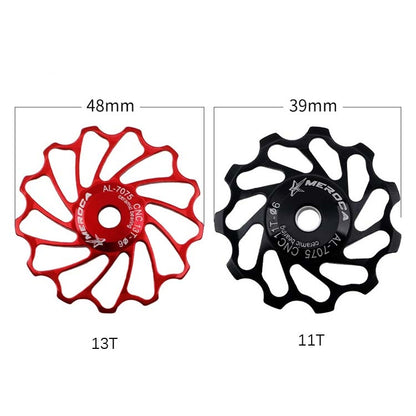 MEROCA Ceramic Bearing Mountain Bike Guide Wheel(13T Black) - Outdoor & Sports by MEROCA | Online Shopping UK | buy2fix