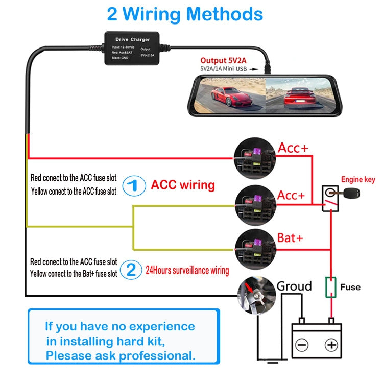 B2168 GPS Tracker 12V/24V to 5V Power Cable, Model: Insurance Sheet Style - In Car by buy2fix | Online Shopping UK | buy2fix