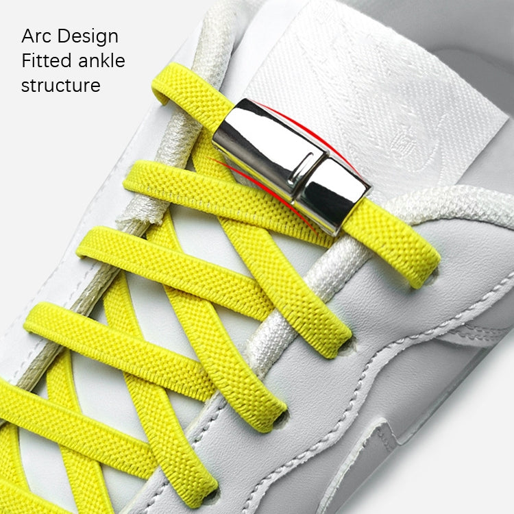 4 Sets SLK28 Metal Magnetic Buckle Elastic Free Tied Laces, Style: White Magnetic Buckle - Outdoor & Sports by buy2fix | Online Shopping UK | buy2fix