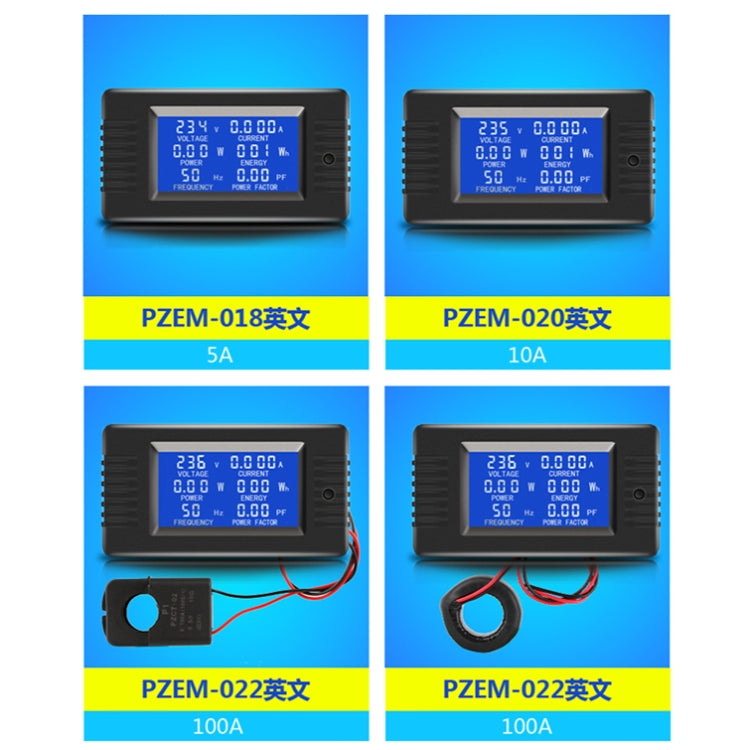 Peacefair English Version Multifunctional AC Digital Display Power Monitor, Specification: 5A - Consumer Electronics by Peacefair | Online Shopping UK | buy2fix