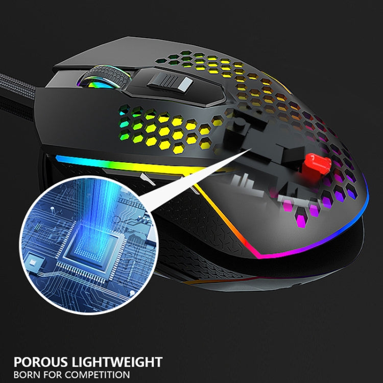 LEAVEN S50 6Keys Macro Definition Programmable RGB Lighted Gaming Wired Mouse, Cable Length: 1.5m(Blue) - Wired Mice by LEAVEN | Online Shopping UK | buy2fix