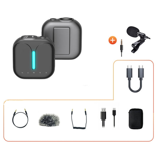 Outdoor Professional Noise-cancelling Wireless Lavalier Microphone Type-C+External Microphone - Consumer Electronics by elebest | Online Shopping UK | buy2fix