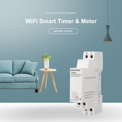 SINOTIMER TM608 Smart WiFi Single-Phase Power Meter Mobile App Home Rail Meter 16A 100-240V - Current & Voltage Tester by SINOTIMER | Online Shopping UK | buy2fix