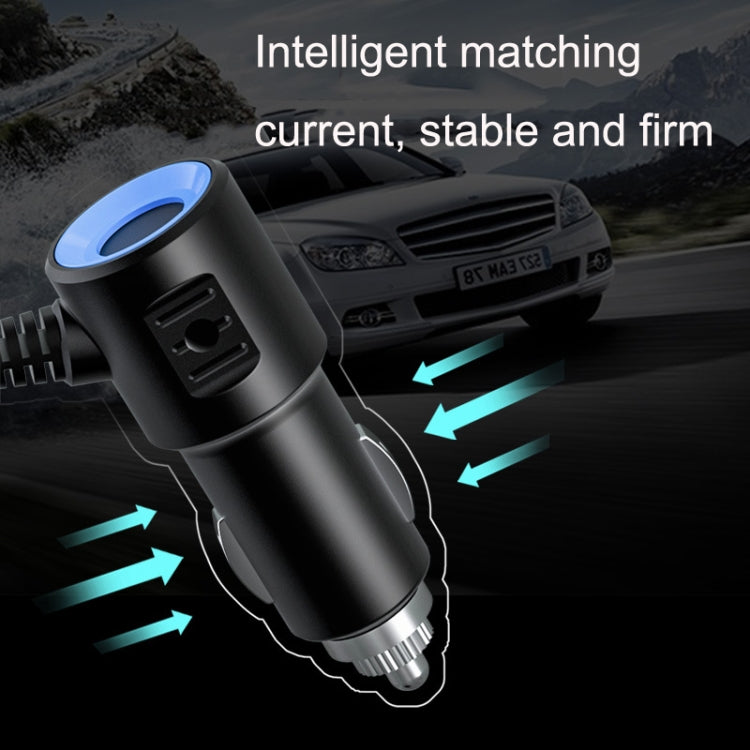 2 PCS Dual USB + Type-C / USB-C 3 Hole Cigar Socket Car Charger, Style: Fast Charge Version(Black) - In Car by buy2fix | Online Shopping UK | buy2fix