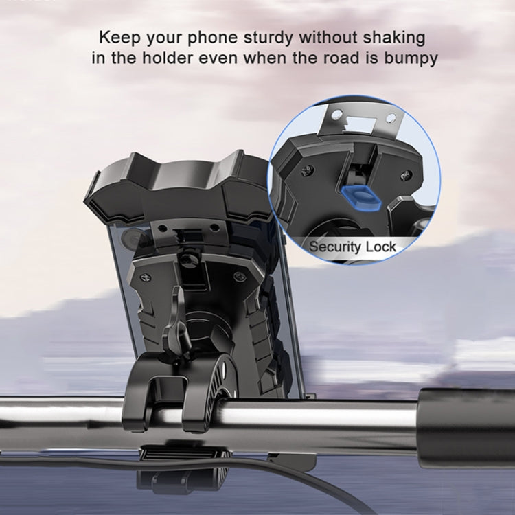 L101+M011 Outdoor Cycling Mechanical Locking Phone Holder(Black) - Outdoor & Sports by buy2fix | Online Shopping UK | buy2fix