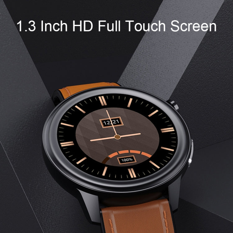 LOANIY E80 1.3 Inch Heart Rate Detection Smart Watch, Color: Black Leather - Smart Wear by LOANIY | Online Shopping UK | buy2fix