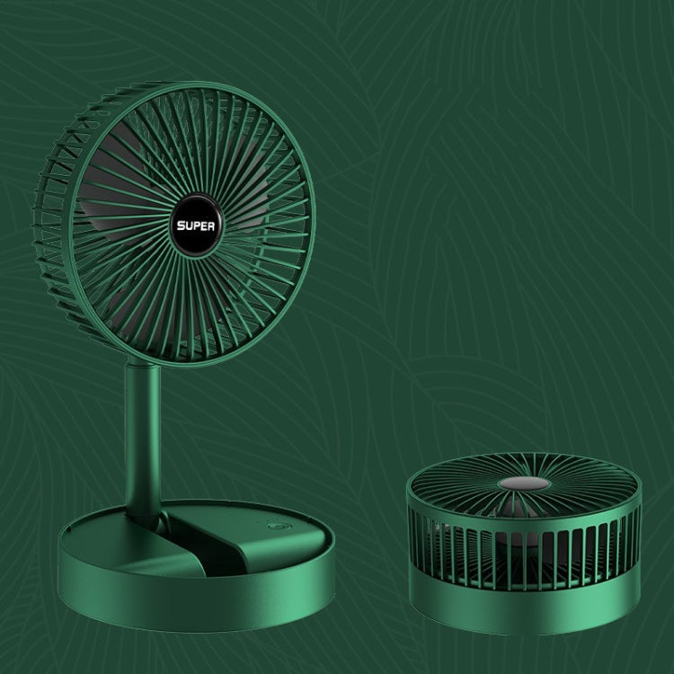 Portable Folding Fan  Retractable Floor Standing Fan,Style: Rechargeable (Green) - Consumer Electronics by buy2fix | Online Shopping UK | buy2fix