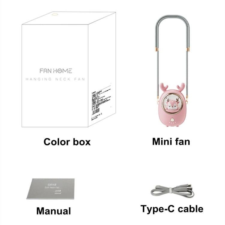 Children Hanging Neck Fan USB Handheld Light Glowing Mini Portable Fan(White) - Consumer Electronics by buy2fix | Online Shopping UK | buy2fix
