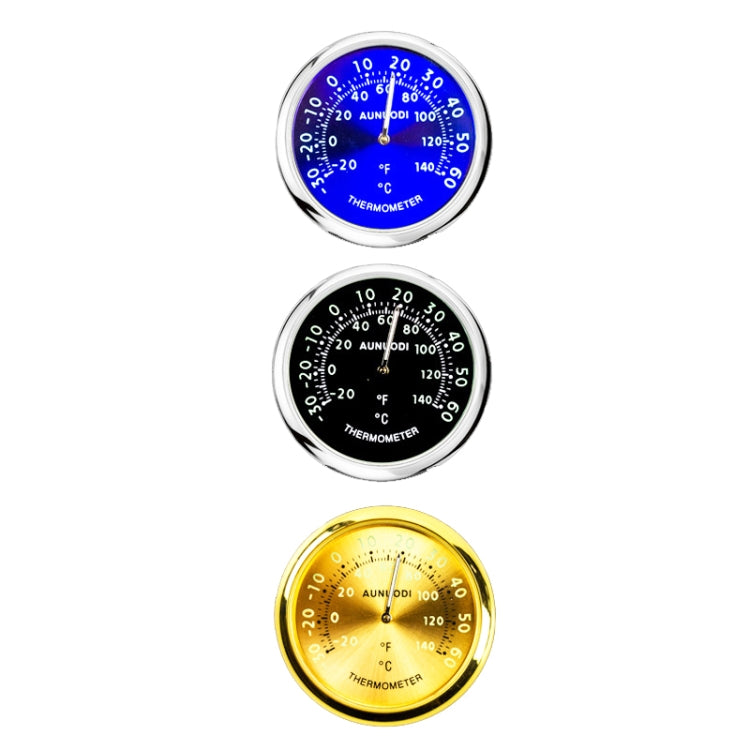 Night Light Car Thermometer Metal Ornaments(Gold Thermometer) - In Car by buy2fix | Online Shopping UK | buy2fix