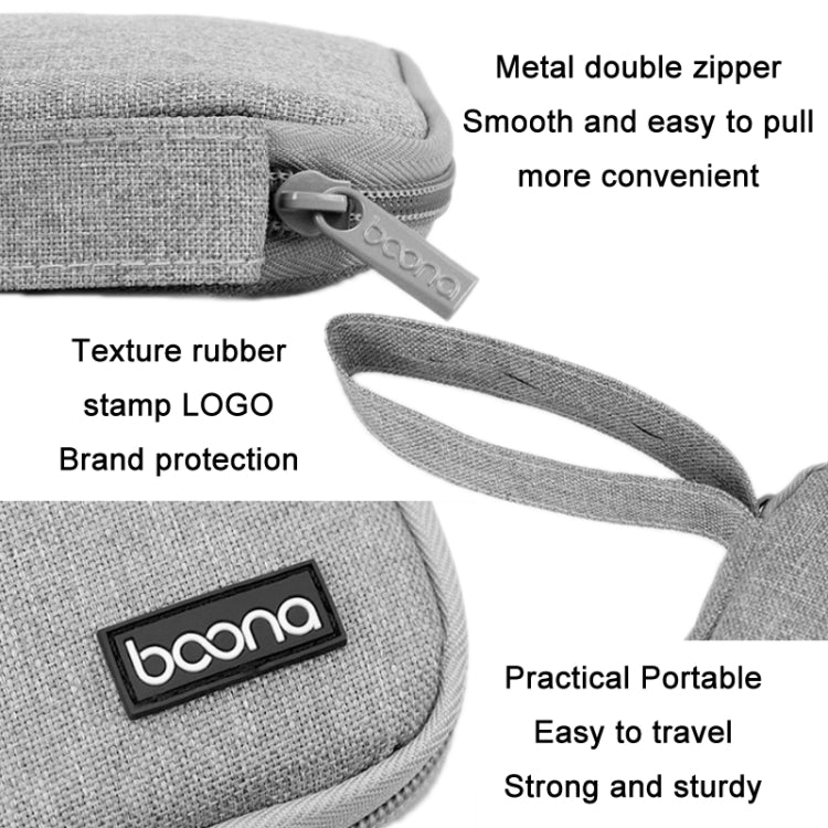 Baona Smart Watch Strap Data Cable Portable Storage Bag For Apple Watch, Specification: Large (Gray) - Others by buy2fix | Online Shopping UK | buy2fix