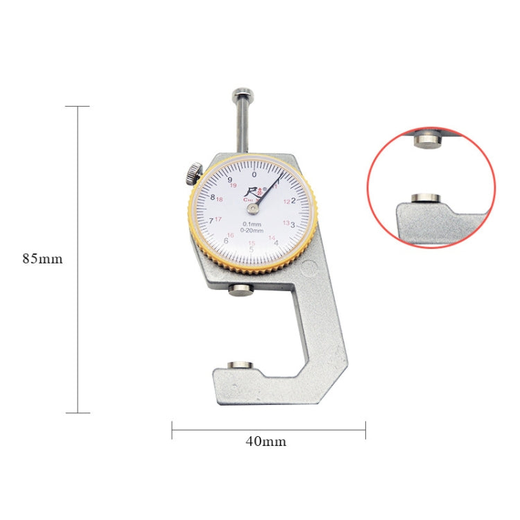 CHIXI Handheld Thickness Gauge Paper Thickness Gauge, Specification: Mid-range 0-20mm Flat Head - Consumer Electronics by buy2fix | Online Shopping UK | buy2fix