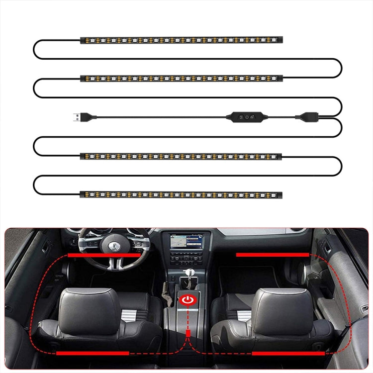 SKS-JZ-10 Symphony Car USB Foot Atmosphere Light(76 Lights) - In Car by buy2fix | Online Shopping UK | buy2fix