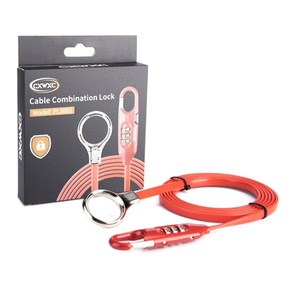 PL3001 Bicycle Mountain Bike Portable Anti-theft Password Cable Lock(Red) - Bicycle Locks & Bicycle Pumps by buy2fix | Online Shopping UK | buy2fix