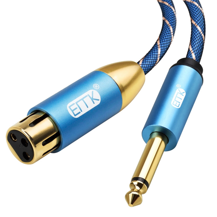 EMK KN603 2Pin 6.5mm Canon Line Balanced Audio Microphone Line,Cable Length: 3m(Blue) - Consumer Electronics by EMK | Online Shopping UK | buy2fix