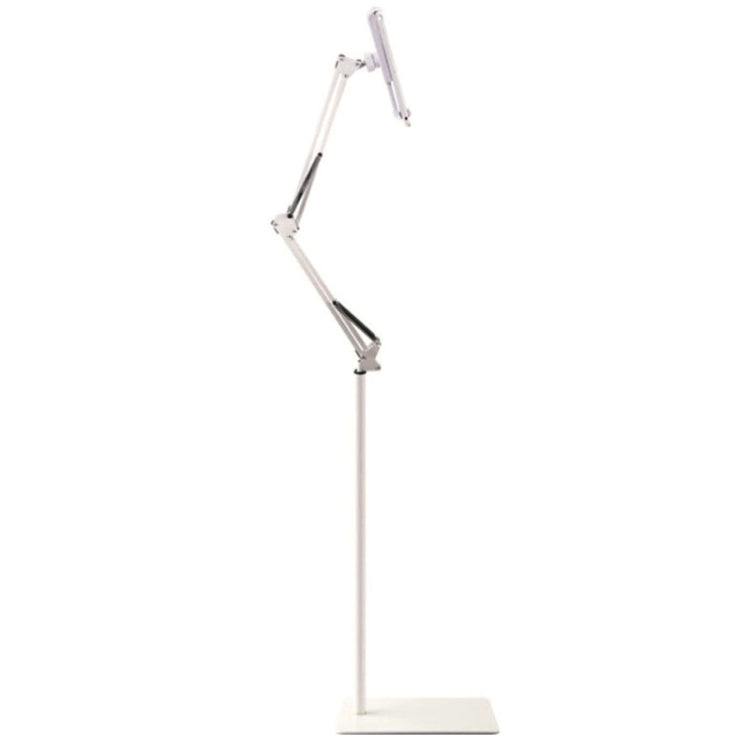 135cm Mobile Phone Tablet Live Broadcast Bedside Lifting Bracket Cantilever Floor Model (White) - Lazy Bracket by buy2fix | Online Shopping UK | buy2fix