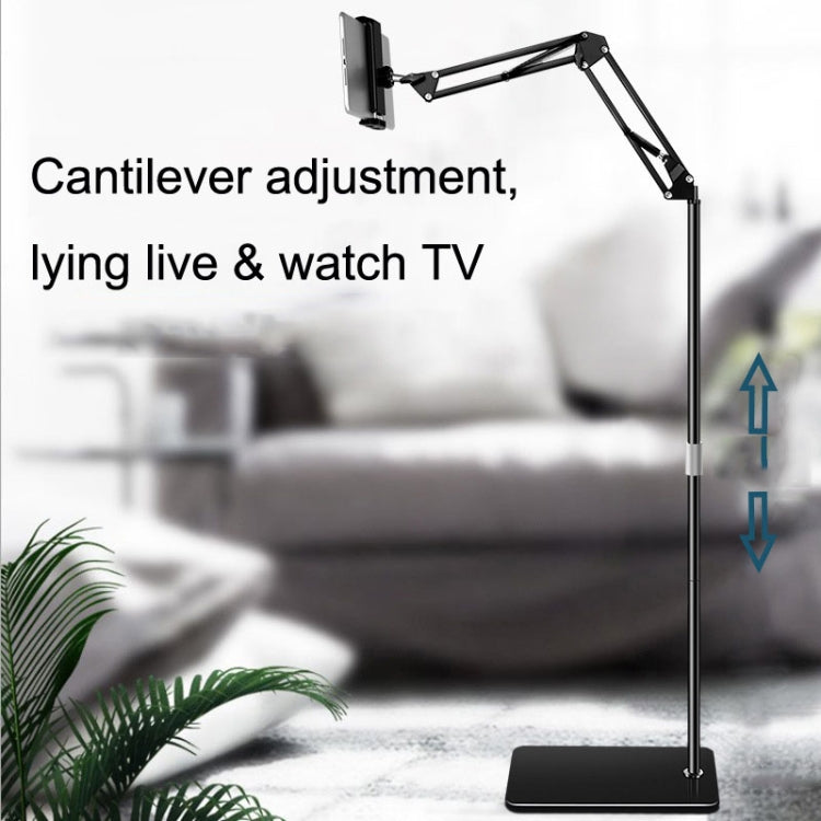 135cm Mobile Phone Tablet Live Broadcast Bedside Lifting Bracket Floor Model (Black) - Lazy Bracket by buy2fix | Online Shopping UK | buy2fix