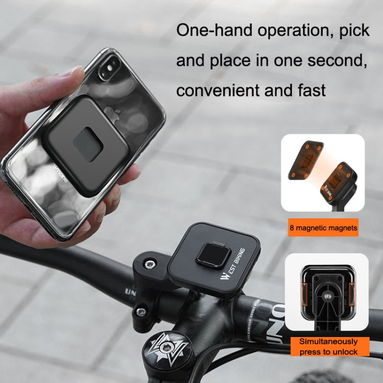 WEST BIKING YP0715060 Bicycle Strong Magnetic Attraction 360 Degree Rotating Navigation Phone Bracket(Black) - Outdoor & Sports by WEST BIKING | Online Shopping UK | buy2fix