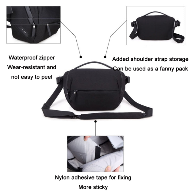 XIUJIAN Crossbody Waterproof Lightweight SLR Camera Bag, Color: 5L Dark Gray - Camera Accessories by XIUJIAN | Online Shopping UK | buy2fix