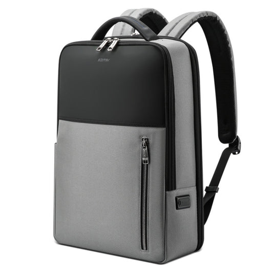 Bopai 61-68118 Multifunctional Wear-resistant Anti-theft Laptop Backpack with USB Charging Hole(Silver Gray) - Backpack by Bopai | Online Shopping UK | buy2fix