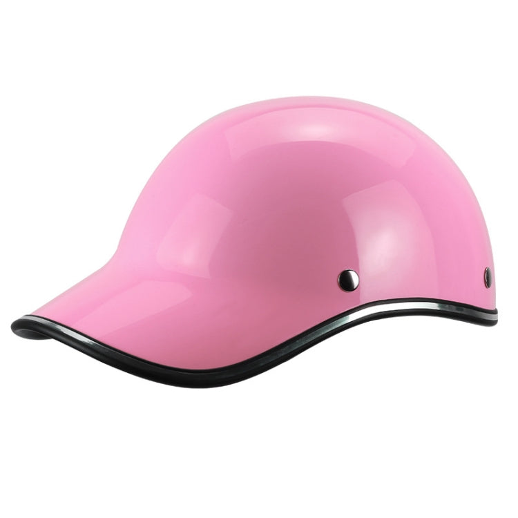BSDDP A0344 Motorcycle Helmet Riding Cap Winter Half Helmet Adult Baseball Cap(Pink) - In Car by BSDDP | Online Shopping UK | buy2fix