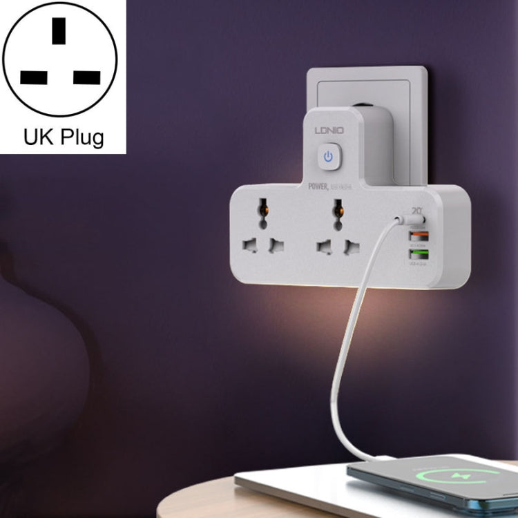 LDNIO SC2311 20W PD+QC 3.0 Multifunctional Home Fast Charging Socket with Night Light, Spec: UK Plug - Extension Socket by LDNIO | Online Shopping UK | buy2fix