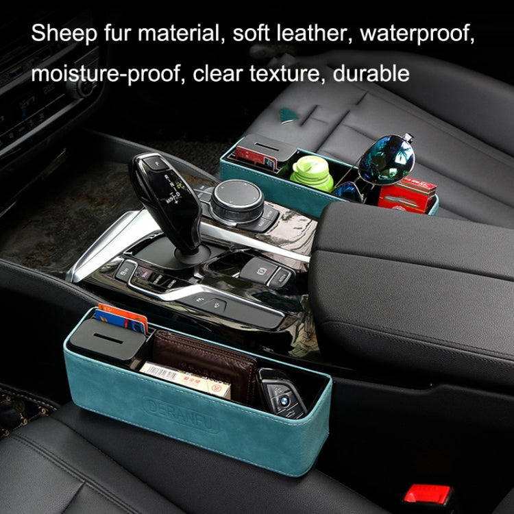 DE RAN FU Car Seat Storage Box Cup Holder Fur Citrine Phone Sundry Storage Box(Grey) - In Car by DE RAN FU | Online Shopping UK | buy2fix