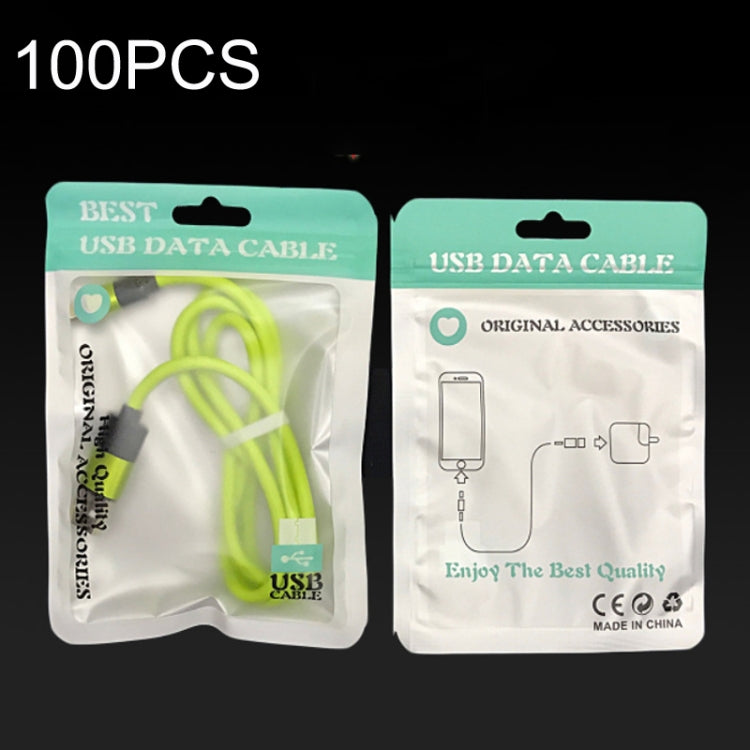 100PCS XC-0014 USB Data Cable Packaging Bags Pearl Light Ziplock Bag, Size: 10.5x15cm (Light Green) - Zip Lock Bags by buy2fix | Online Shopping UK | buy2fix