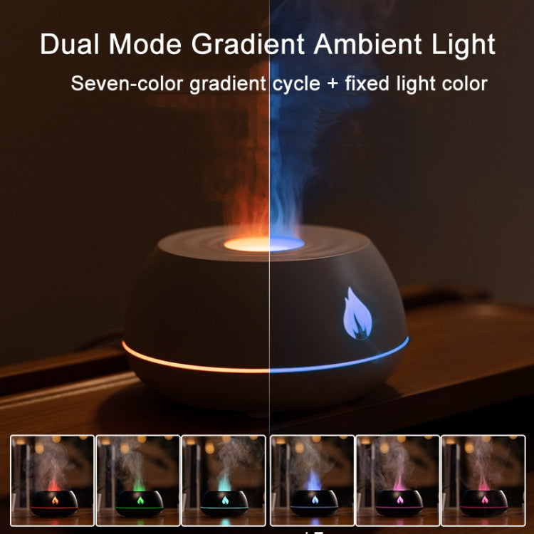 DQ707 130ml Simulation Flame Aromatherapy Machine Seven-color Ambient Light Humidifier With EU Plug White - Home & Garden by buy2fix | Online Shopping UK | buy2fix