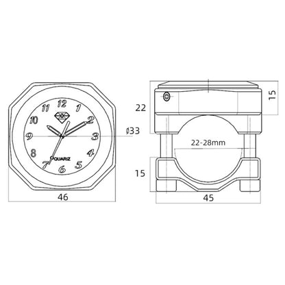 L1 Motorcycles Waterproof Outdoor Clock Temperature Gauge, Color: Clocks Black Silver - In Car by buy2fix | Online Shopping UK | buy2fix