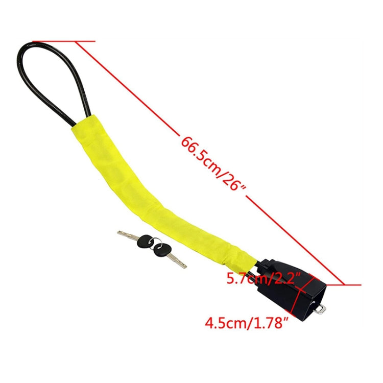 S308 Car Steering Wheel Wire Rope Lock Security Anti-theft Locks(Yellow) - In Car by buy2fix | Online Shopping UK | buy2fix