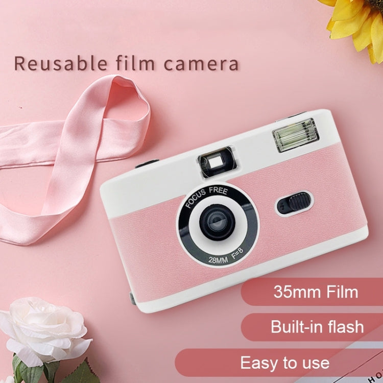 R2-FILM Retro Manual Reusable Film Camera for Children without Film(White+Pink Orange) - Consumer Electronics by buy2fix | Online Shopping UK | buy2fix