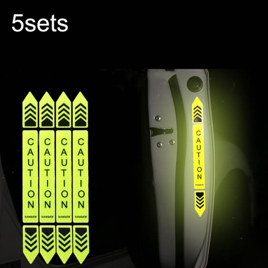 5sets Car Opening Door Anti-Collision Safety Warning Reflector(Fluorescent Green) - In Car by buy2fix | Online Shopping UK | buy2fix