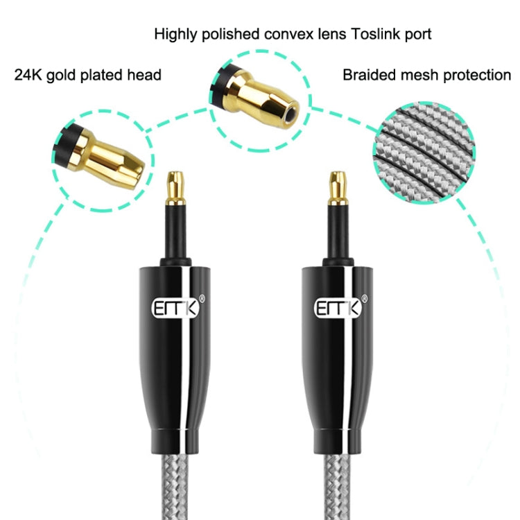 EMK QH4.0 Mini Toslink 3.5mm Interface SPDIF Audio Fiber Optical, Length: 8m(Black) -  by EMK | Online Shopping UK | buy2fix