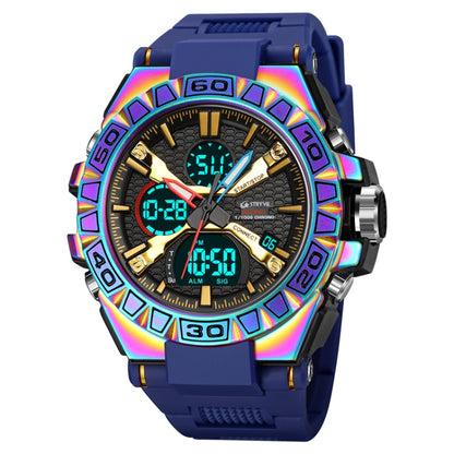 STRYVE S8026 Sports Colorful Night Light Electronic Waterproof Watch Multifunctional Student Watch(Colorful Blue) - Leather Strap Watches by STRYVE | Online Shopping UK | buy2fix